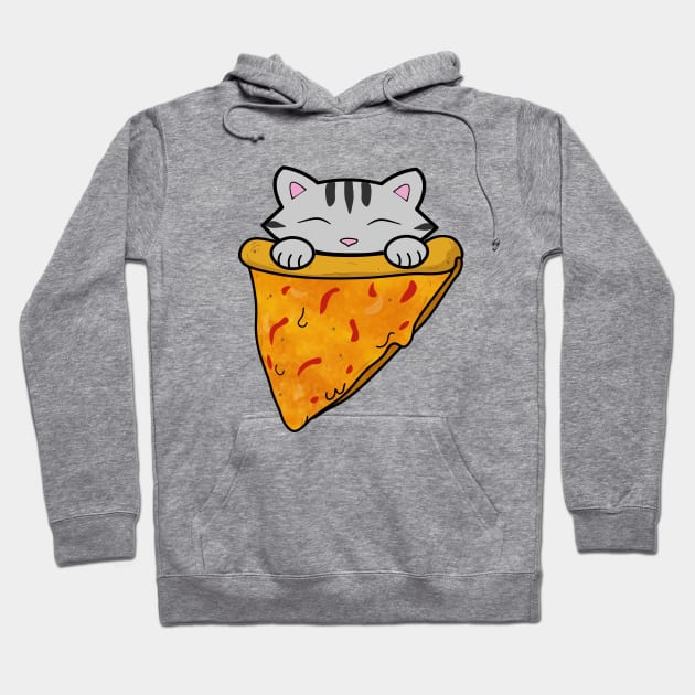 Cute Pizza Cat Hoodie by Purrfect